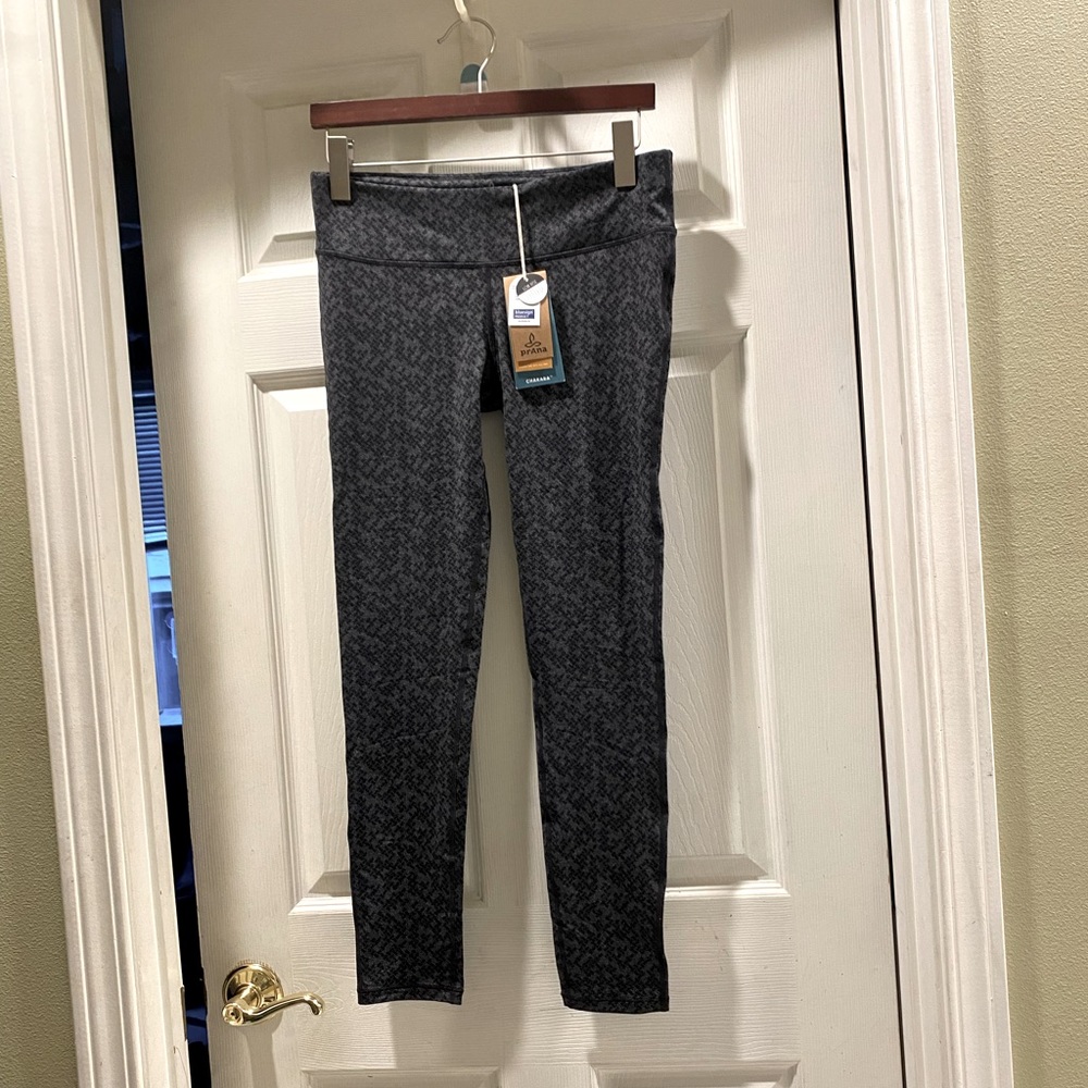 Prana Ashley Legging Pant women’s Medium Charcoal heather puzzled pattern